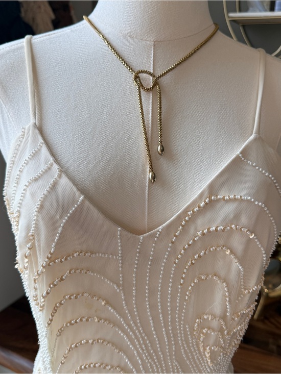 Basix Ii Dresses & Skirts - Basix II Ivory Beaded Formal Midi Dress with Matching Shawl Size 6